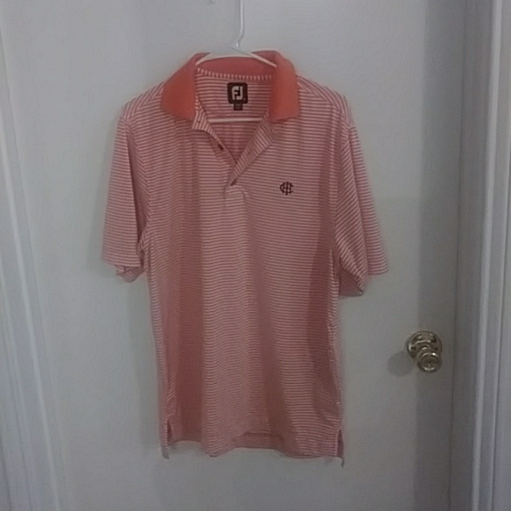 BOGOHO Orange Striped Golf Polo